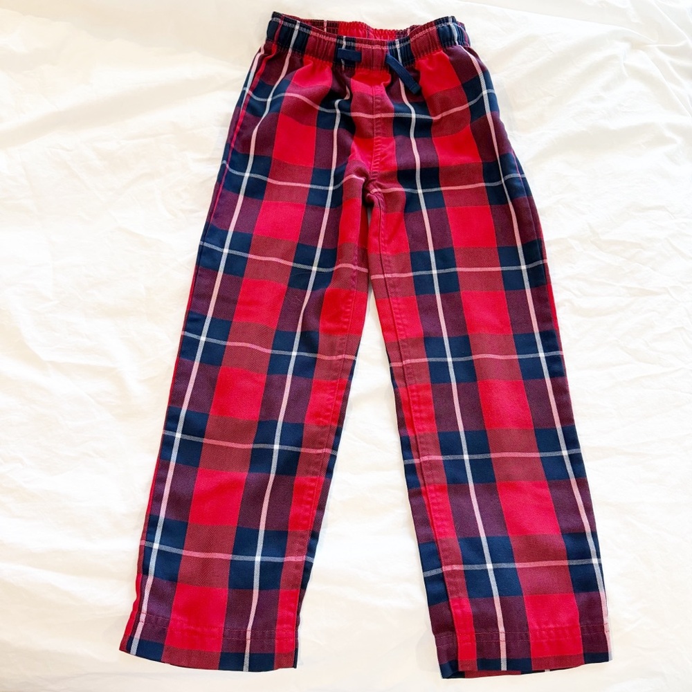 Primary Red Plaid Flannel Pajama Pants Size 6-7 Years